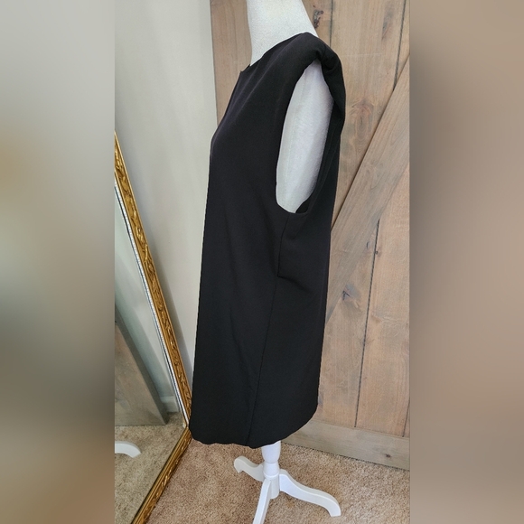 ZARA Shoulder Pad Mini Dress In Black. Size Medium NWT - Picture 11 of 14